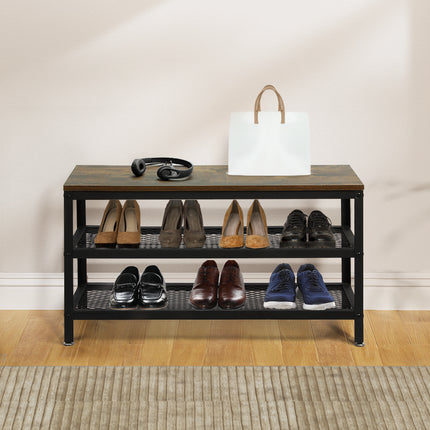 Levede 3-Tier Shoe Rack Bench Storage Cabinet 73cm-1973193843629232134