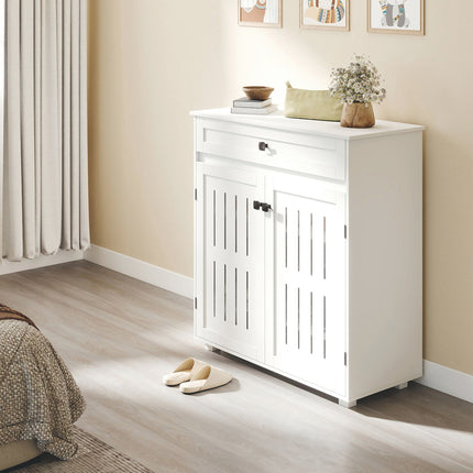 Levede Shoe Cabinet Door Storage Rack Cupboard White-2029387290895323142
