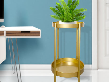 Levede 2 Tier Plant Stand Metal Flower Gold Medium-1864184717029543943