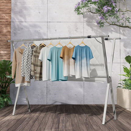 Levede Adjustable Clothes Drying Airer Foldable 150-200cm-1973193572530393094