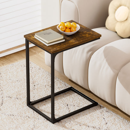 Levede C-shaped End Table Side Sofa Coffee Wood Overbed Laptop Table Industrial-1973193445036134406