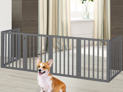 PaWz Wooden Pet Gate Dog Fence Safety Grey 100 Pack-1864184510581706758
