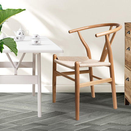 Levede 2x Dining Chairs Wooden Hans Clear-1973194070943731718