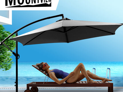 Mountview 3M Outdoor Umbrella Cantilever Grey Without Base-1864184442197774342