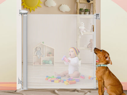 BoPeep Retractable Baby Safety Gates 150cm White 150 cm-1864184339508629510