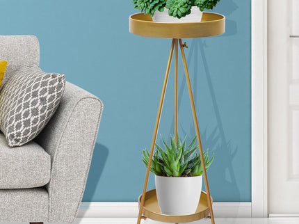 Levede Plant Stand 2 Tiers Outdoor Indoor Gold Large-1864184723455217670