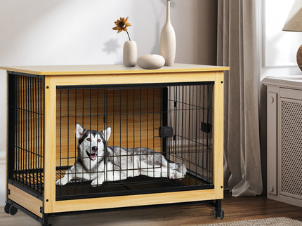 PaWz Wooden Wire Dog Kennel Side End XXL XX-Large-1864184541489532934