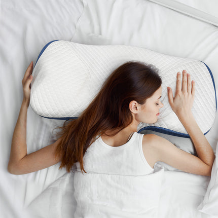 Dreamz Memory Foam Pillow Pillowcase Supprt Blue Rebound-1963748909998280710