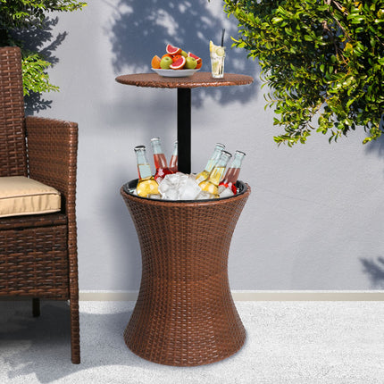 Levede Cooler Ice Bucket Table Bar Outdoor Brown-1954802874202591238