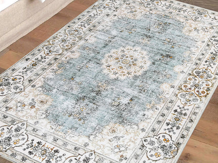 Marlow Floor Rug Short Pile Washable Vintage Carpet Soft Plush Non Slip 80x120-1910112211251105798