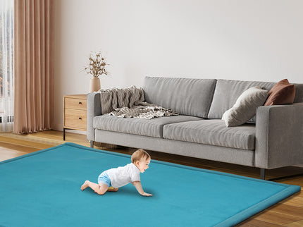 Marlow Coral Velvet Area Rugs Large Mat 180x200cm Blue-1910112284248772614
