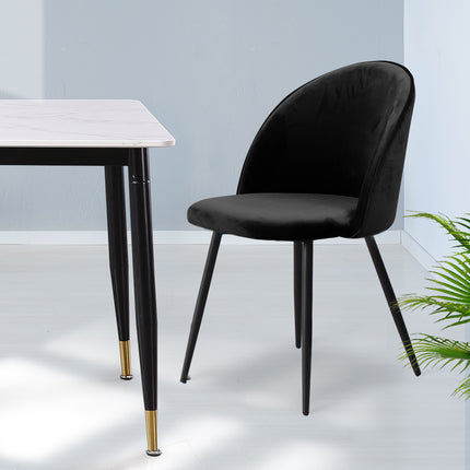 Levede 2x Dining Chairs Kitchen Cafe Black-1973194069391839238