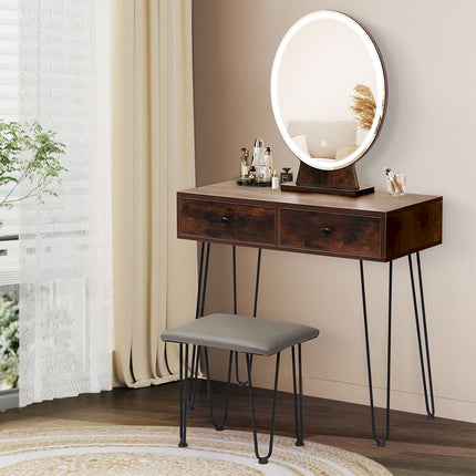Levede Dressing Table LED Light Strip Brown-1954802443464347654
