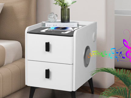 Levede Bedside Table LED Lights Drawers Storage-1910112206134054919