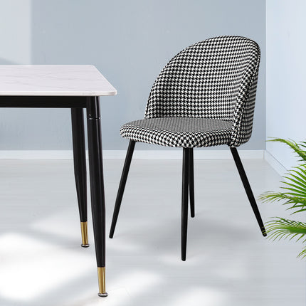 Levede 2x Dining Chairs Kitchen Cafe Black and White-1975420492424810502