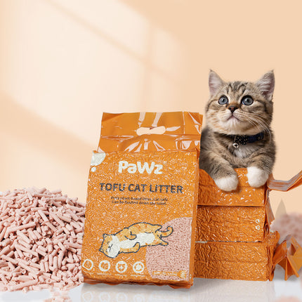 PaWz 2.5kg Tofu Cat Litter Clumping Peach x12-1973193454309740551