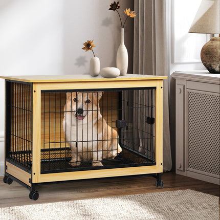 PaWz Wooden Wire Dog Kennel Side End L Large-1973193672535183366