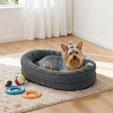 Pawz Orthopedic Plush Dog Bed Soft Washable Pet Bed Grey Cosy Cushion S Size-2011971116691755014