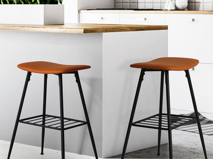 Levede 2x Bar Stools Kitchen Bar Pub Tan-1910113243121192966