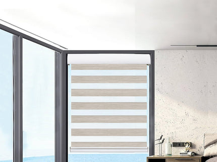 Marlow Blackout Zebra Roller Blind Curtains 90x210 Beige-1910113279204790278