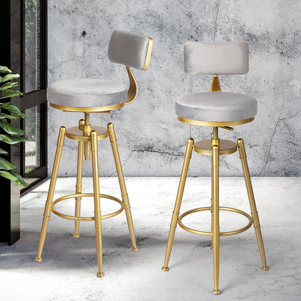 Levede 4x Swivel Bar Stools Kitchen Bar Chair Grey-2006732717642878982