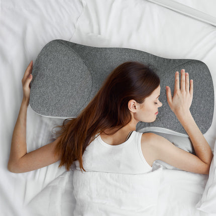 Dreamz Memory Foam Pillow Pillowcase Supprt Grey Rebound-1963748910187024390