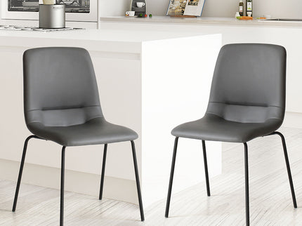 Levede Stackable Dining Chairs Kitchen Grey-1942353406681288710