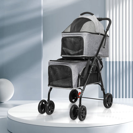 PaWz Two-tier Pet Stroller Double Dog-1973193720190865414