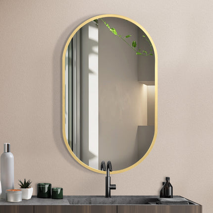 Yezi Wall Mirror Bathroom Decor Vanity Gold-1954803006977478662