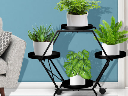 Levede Plant Stand Garden Outdoor Indoor Black-1864184724776423430