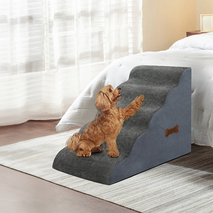 Pawz 5 Steps Pet Stairs Dog Ramp High Density Foam Grey-2029387208141705222