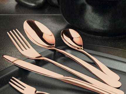 Stainless Steel Cutlery Set Glossy Knife Rose Gold-1864184347452641286