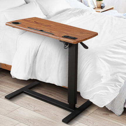 Levede Mobile Standing Desk Foldable Brown Fold-1973193834674393094