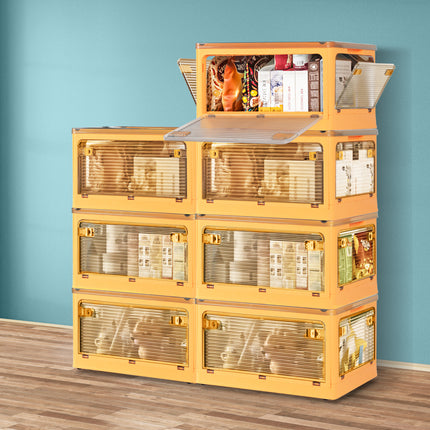 124L Storage Box Stackable Clothes Container L Orange Large-1975420406038925318