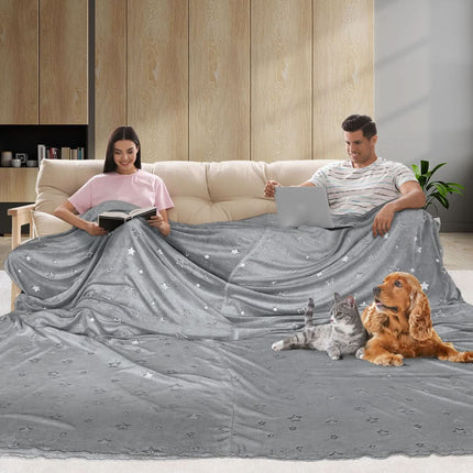 DreamZ 3x3M Large Oversized Blanket Grey Star-1954802942217424902