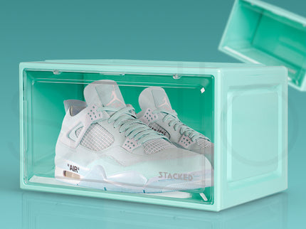 Stacked Sneaker Display Case Stackable Cyan-1864184615963594758