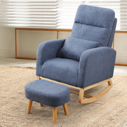 Levede Rocking Chair Ottoman Footrest With Side Pocket-1973193518579060743
