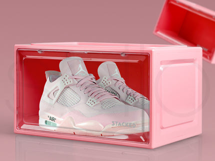 Stacked Sneaker Display Case Stackable Pink-1864184616114589702