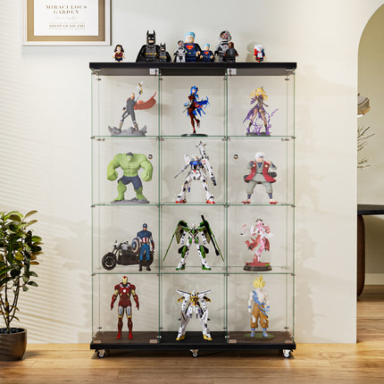 Stacked 169cm Tall Glass Display Cabinet 4 Tier-1973193459460345862