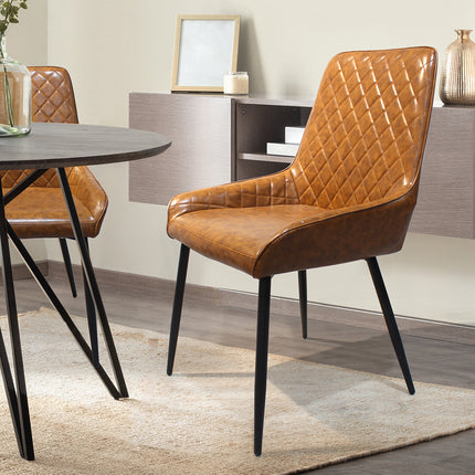 Dining Chairs x 8 Padded Seat PU Faux Leather-2006732734378151942