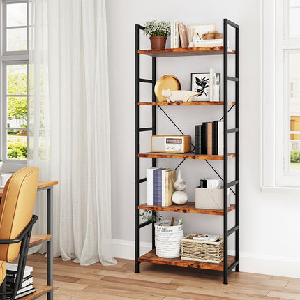 Levede 5-Tier Industrial Bookshelf Bookcase 157.5cm-2006733384419774470