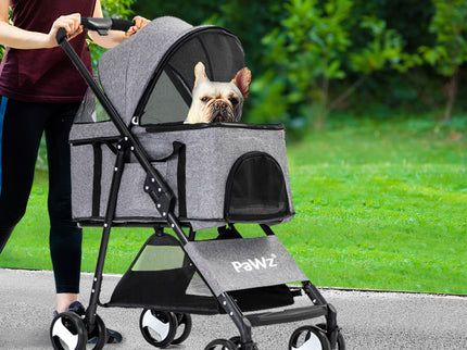 PaWz Large Pet Stroller Dog Cat Travel Grey-1864184624620638214