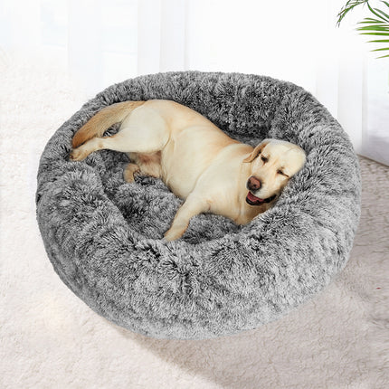PaWz Pet Bed Cat Dog Donut Nest Calming L Charcoal Large-1973193628776009734