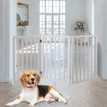Wooden Pet Gate Dog Fence Retractable White 2000x 3MM-1973193642378137606