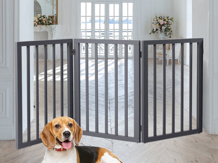 Wooden Pet Gate Dog Fence Retractable Grey 2000x 3MM-1864184509570879494