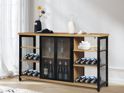 Levede Bar Cabinet Buffet Sideboard Oak-1942353402042388486