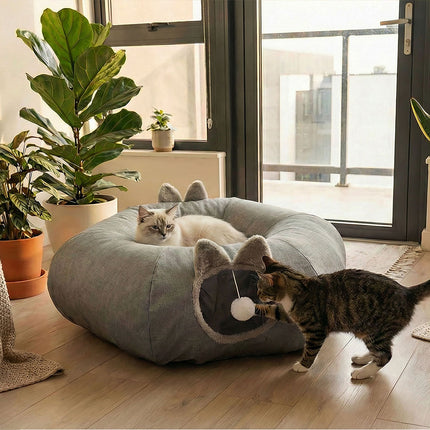 Pawz Large Cat Tunnel Bed Multi-Functional Toy Interactive Pet Playhouse Indoor-2029334096957804550