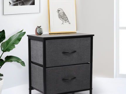 Levede Storage Cabinet Chest of 2 Drawers Dark Grey-1942353398460452870