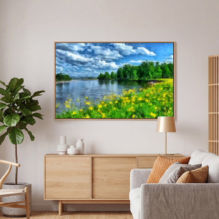 Yezi Modern Canvas Wall Art Framed Landscape Painting Large Wall Decor 80x120cm-2061251858286120966