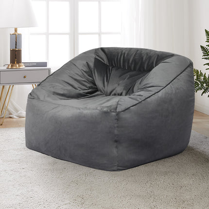 Marlow Bean Bag Chair Cover Soft Velvet Dark grey-1973194022197530630